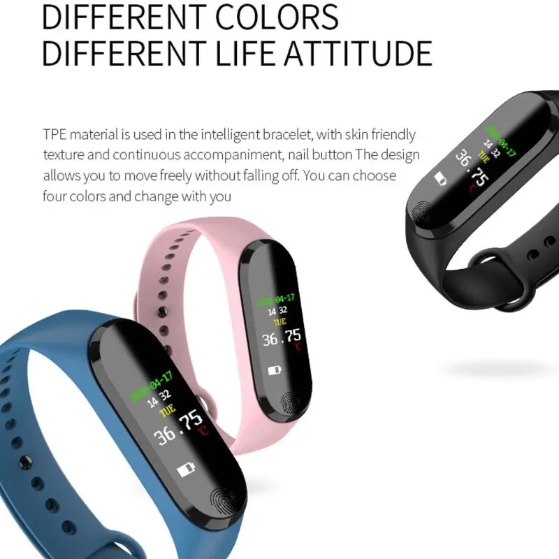 

Thermometer Watch Body Temperature Measurement Smartband With Time Date Display 40JB