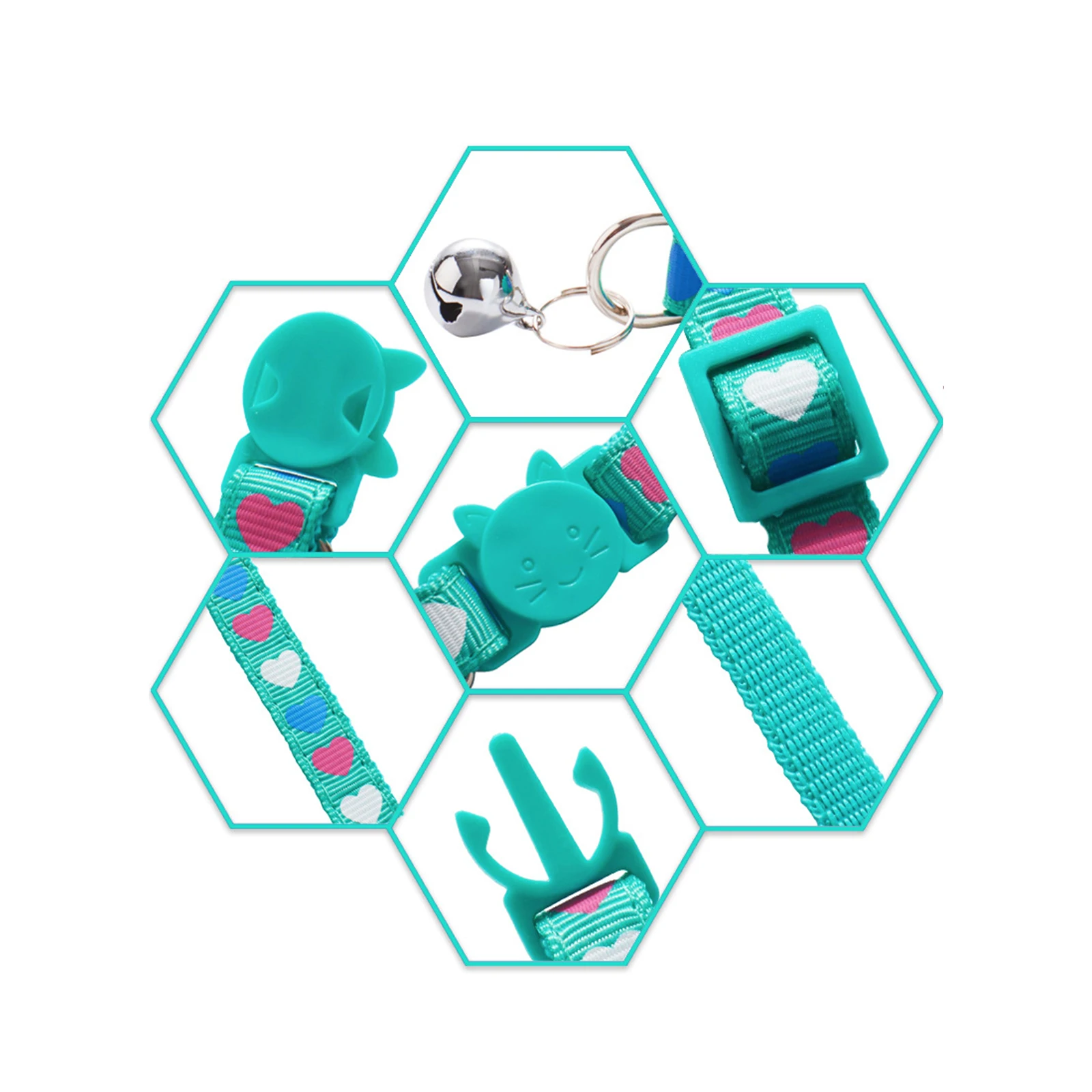Ошейник для кошек с мультяшным принтом сердец ожерелье милых и маленьких собак