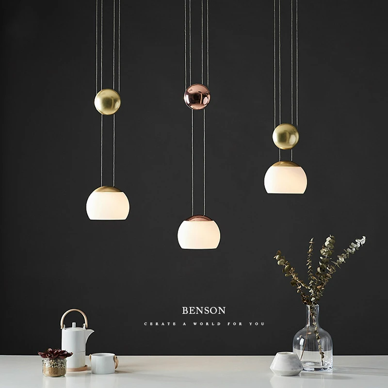 

Post-modern glass LED pendant lights Nordic living room lights bedroom bedside lift lighting dining room hanging lamps
