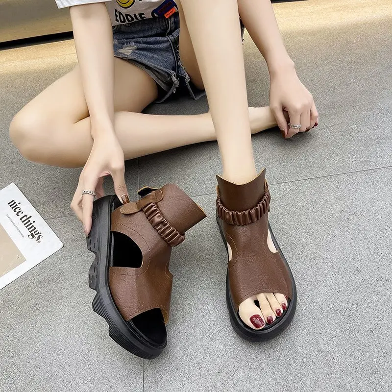 

2021 Summer Shoes Roman Sandals Women Low Heel Ladies Shoes Fashion Sandals Casual Thick Bottom Sandals Gladiator Women Shoes