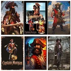 Винтажная жестяная наклейка Пиратский Капитан Морган, настенный художественный плакат, металлическая пластина, ретро пластина для клуба, бара, паба, украшение для дома