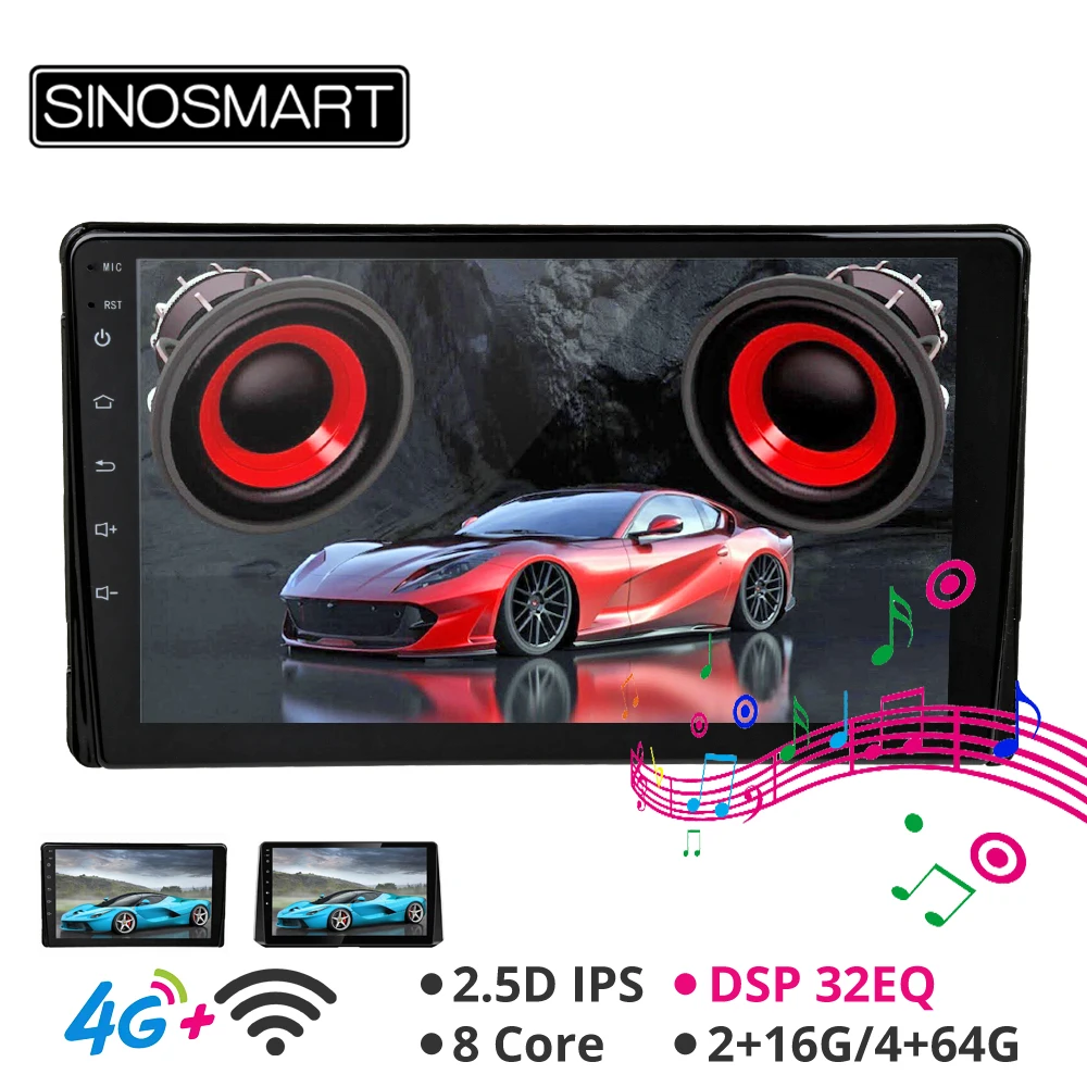 Автомобильный gps-навигатор SINOSMART 2.5D ips/QLED для Toyota Sienna 2004-18 Corolla Prius 32EQ DSP, 4G слот для sim-карты на выбор