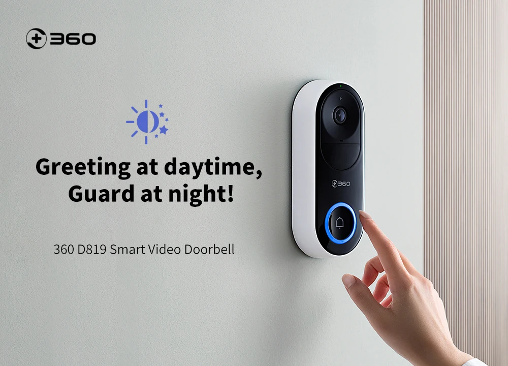 360 D819 умный IP видеодомофон видео дверной звонок wifi видео звонок AI распознавание лица ИК сигнализация 1080P умная камера дверной звонок домашний