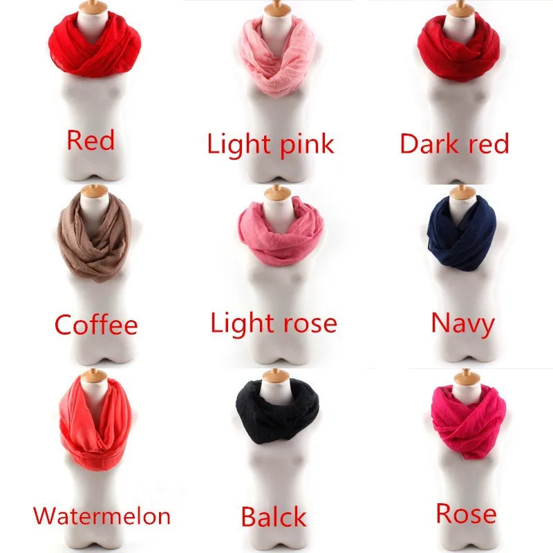 Однотонные шарфы светильник круглые петли женский шарф бесконечность простой