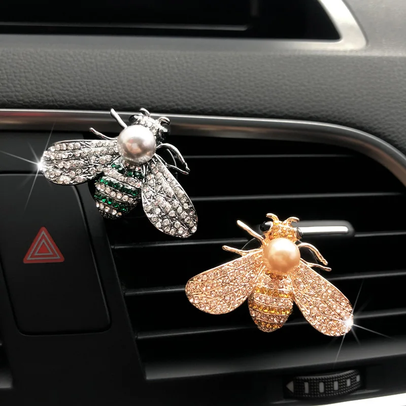 

Creative Diamond Bee & Owl Car Air Out Perfume Clip Aromatherapy Air Conditioning Decoration Auto Accessories Cute Decoration