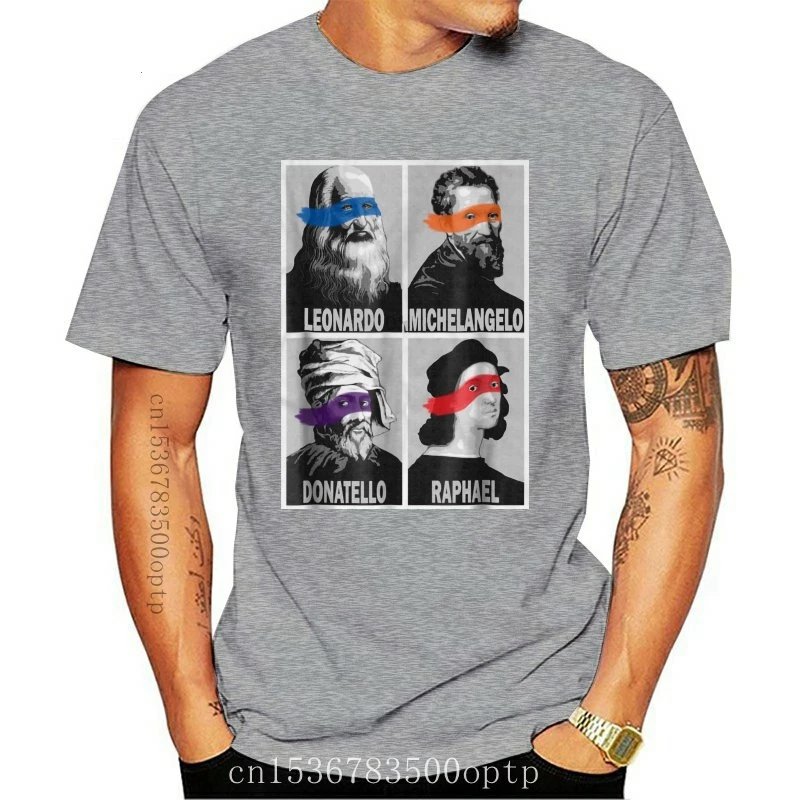 Футболка мужская с коротким рукавом брендовая рубашка Леонардо Микеланджело