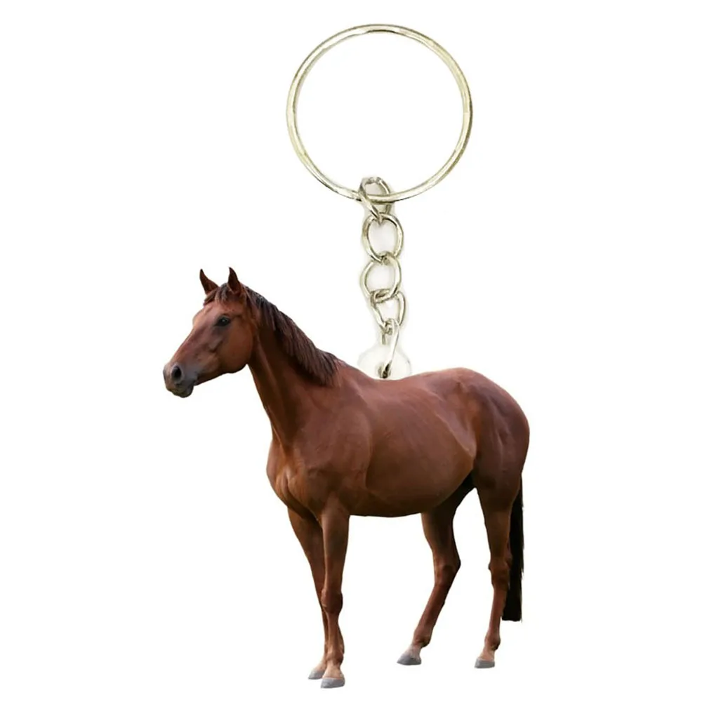 Акриловый брелок с коричневой лошадью Модный милый и крыльями для мужчин женщин