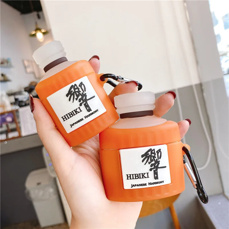 

For Airpods Case,3D Wine Bottle Case For Airpods 1/2 Case Soft Silicone Protective Cover For Airpods Pro Case For Kid/Girls