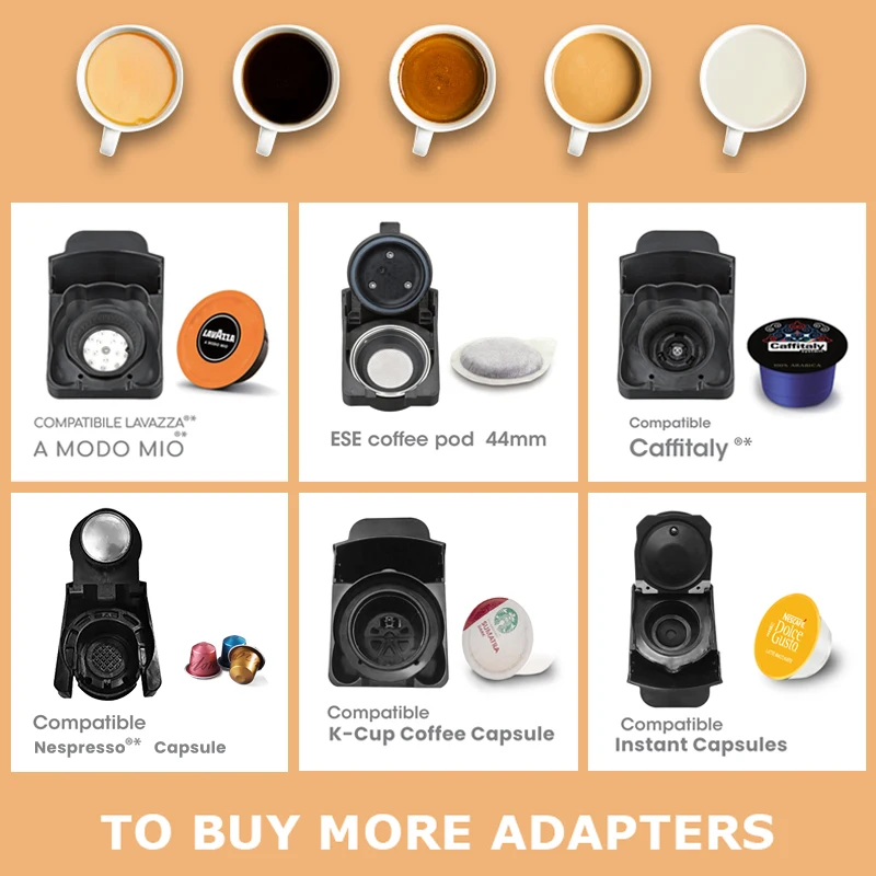 

HiBREW H1/H2 adapter system parts for lavazza blue or lavazza modo mio or ESE pod or Caffitaly