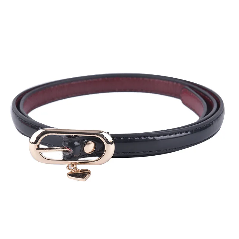 

Square Jeans Thin Belts Heart Pin Buckles Belt Female Side Gold Buckle Women Students Casual Trousers Belt