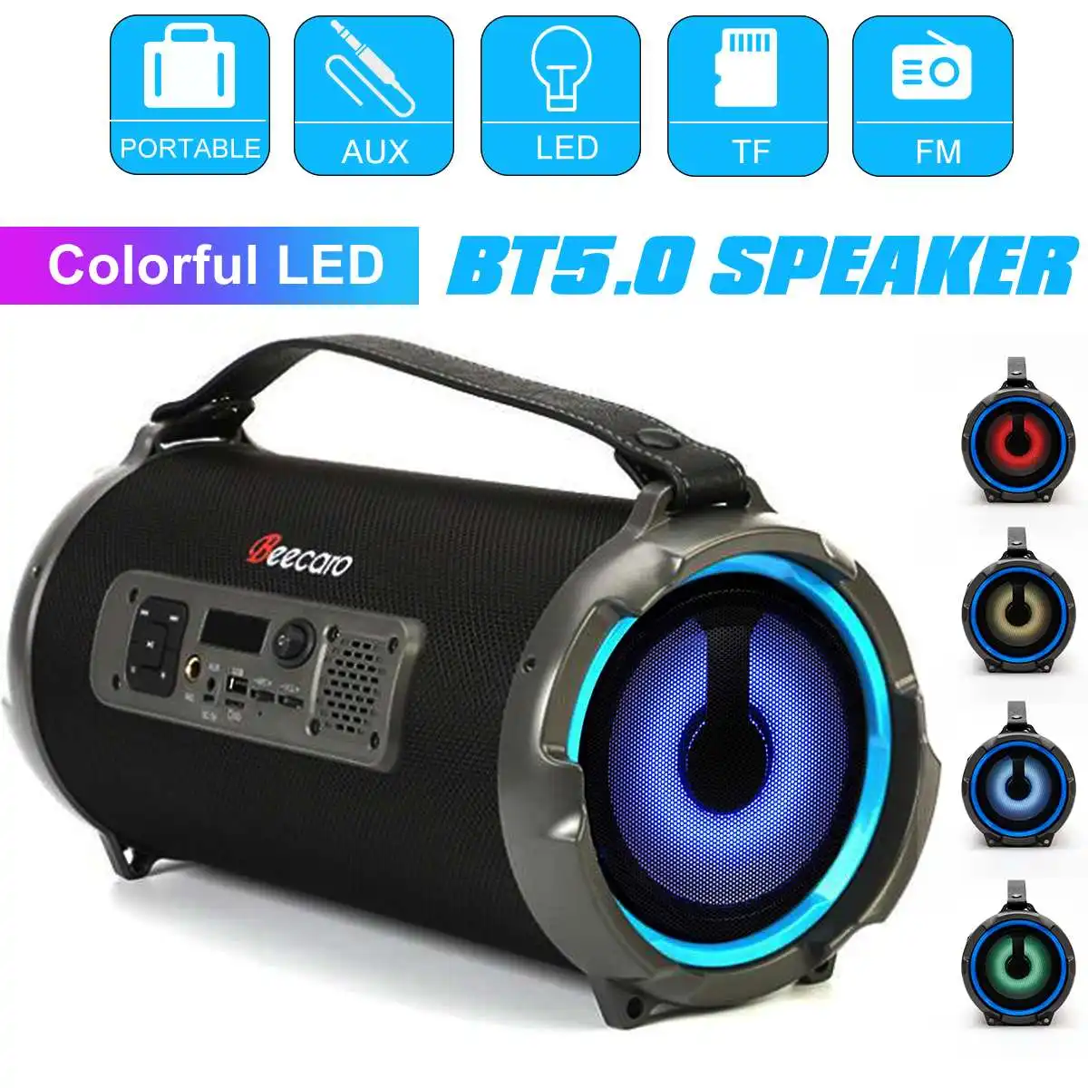 

Bluetooth 5.0 Speaker Portable Big Power Wireless Stereo Subwoofer Heavy Bass Speakers Sound Box Support FM Radio TF AUX USB