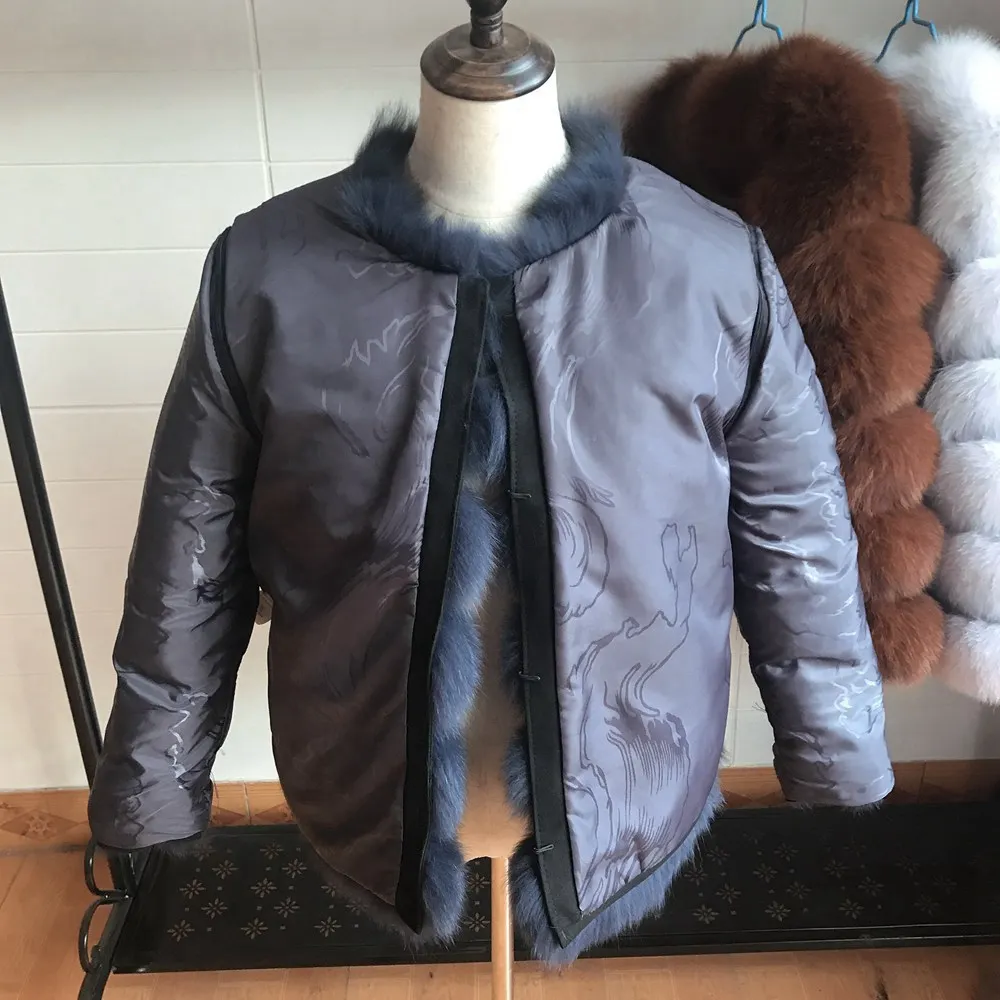 Long sleeves Women Warm Real Fox Fur Coat Short Slim Winter Genuine Fur Jacket Fashion Outwear Luxury Natural Fox Fur Coat For