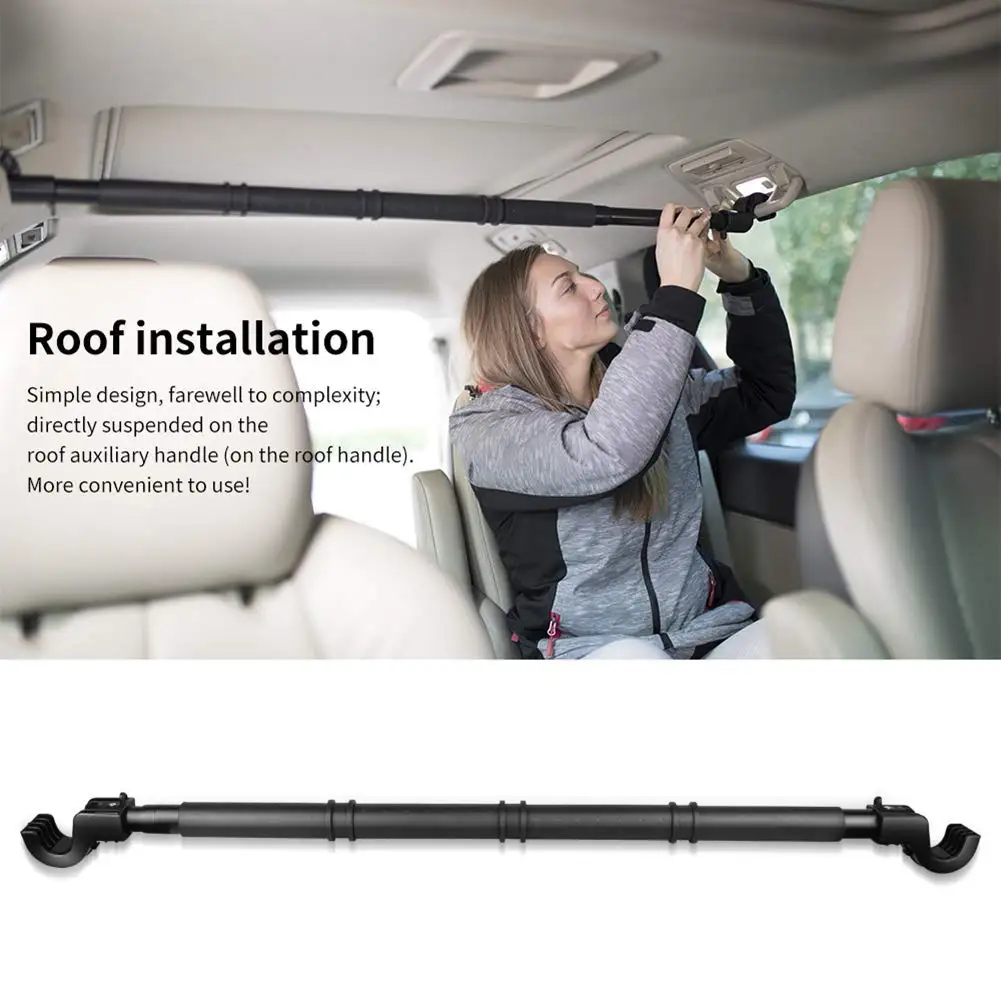 

B-LIFE Car Travel Clothes Hanger Rod Automotive Hanger Bar Heavy-Duty Closet Organizer Rack for Travel or Garment Cloth Foldable