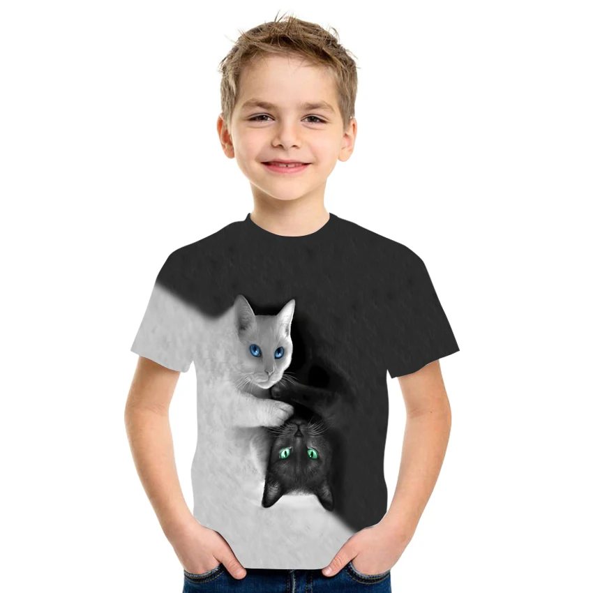 

3D animal print T-shirt boys and girls clothing milk silk fabric size 4T-16T
