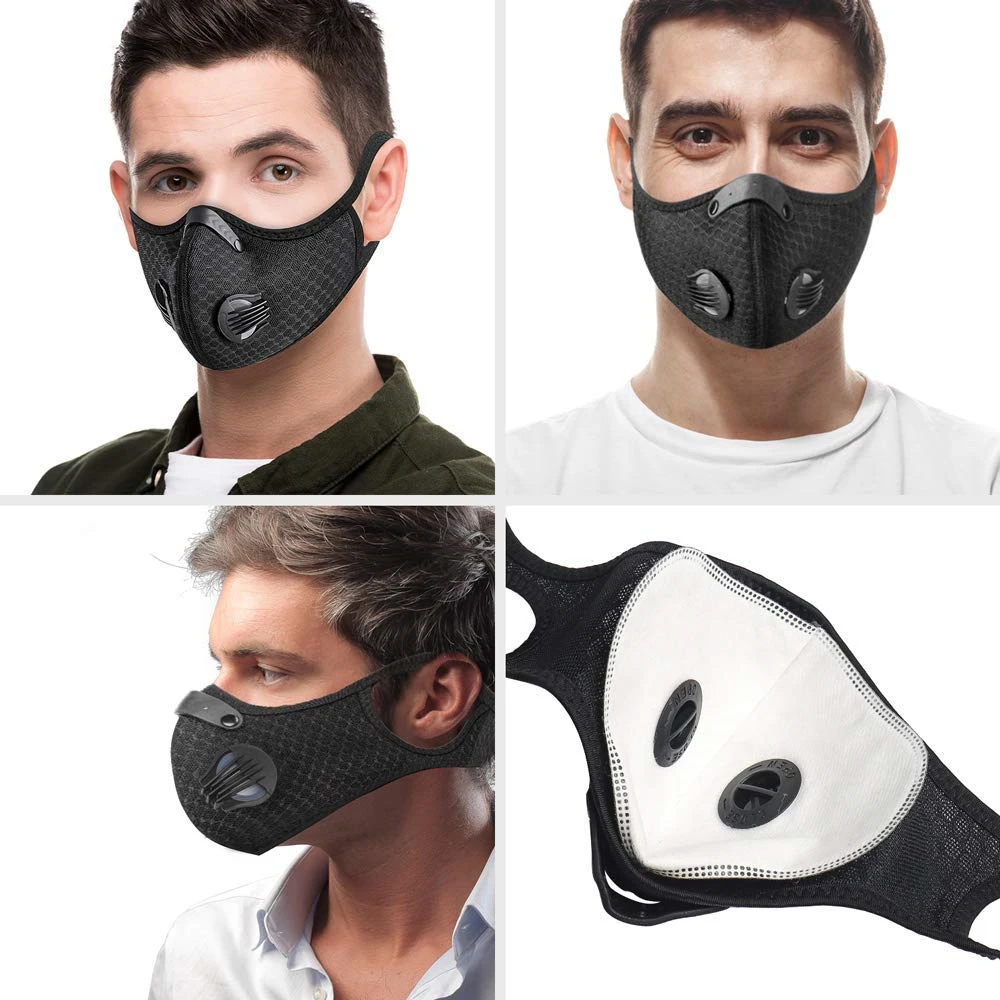 

WOSAWE Motorcycle Mask Dust And Fog Protection Breathing Anti Pollution Activated PM2.5 With Activated Carbon Filter Face Mask