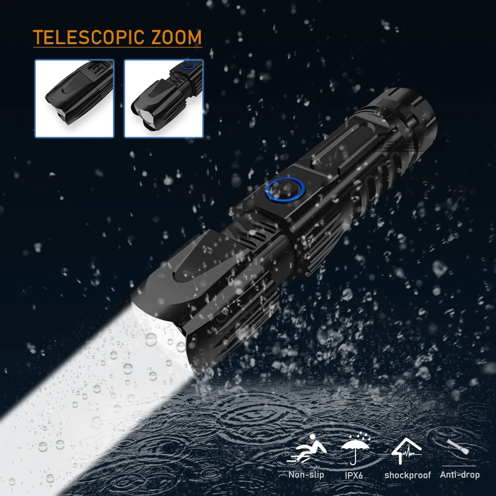 

SUPER 300000 LUMEN XHP90.2 MOST POWERFUL LED FLASHLIGHT LED TORCH XHP70.2 RECHARGEABLE TACTICAL FLASHLIGHTS USB XHP50 HAND LAMP