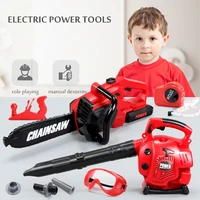 2021 new hot children pretend play sound electric power tool toys garden tool toys power chainsaw spin weeder