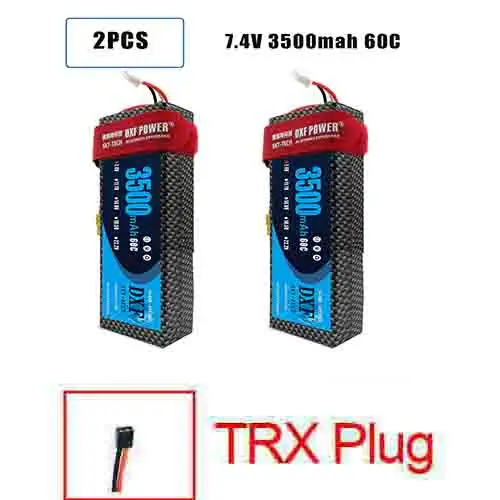 DXF 2 шт батарея lipo 2S 3S 7000mah 3500mah 11,1 V 5200mah Hardcase 100C 200C 11,1 V 2700mah 30C для дрона вертолета 1/8 RC автомобиля - Цвет: 2PCS3500HARDTRX