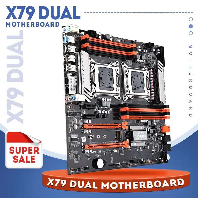 Двойная X79 материнская плата со скидкой с M.2 слотом двойной Giga LAN порт 8 * DDR3 DIMM RAM