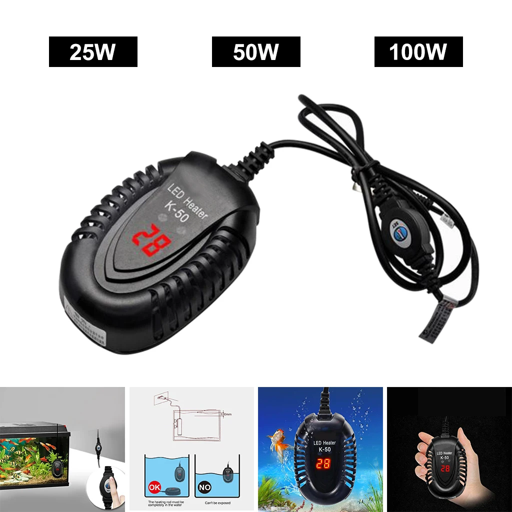 

Digital Aquarium Submersible Heater Mini Temperature Display Thermostat