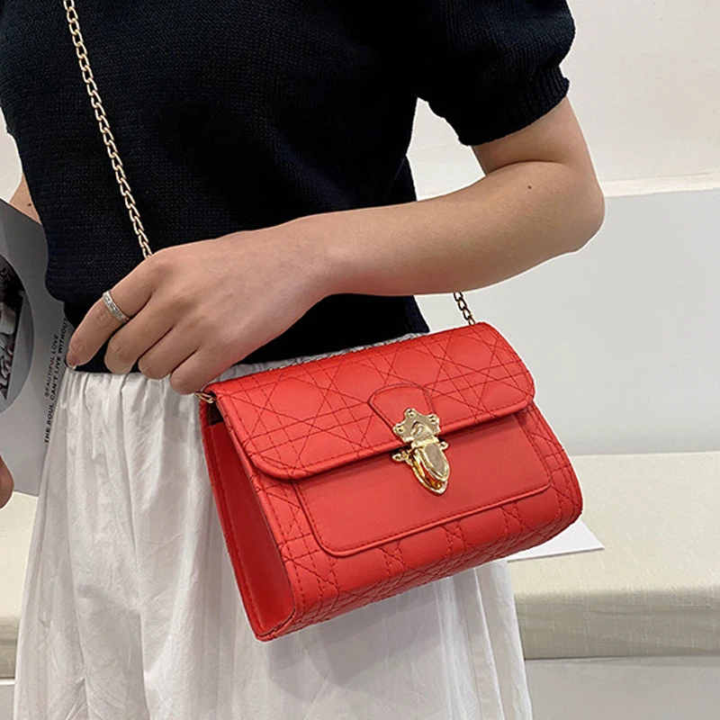 

Winter Chain Women's Shoulder Bag PU Leather Fashion Handbag Female Top-Handle Bag Shopper Designer Crossbody Bags For Women