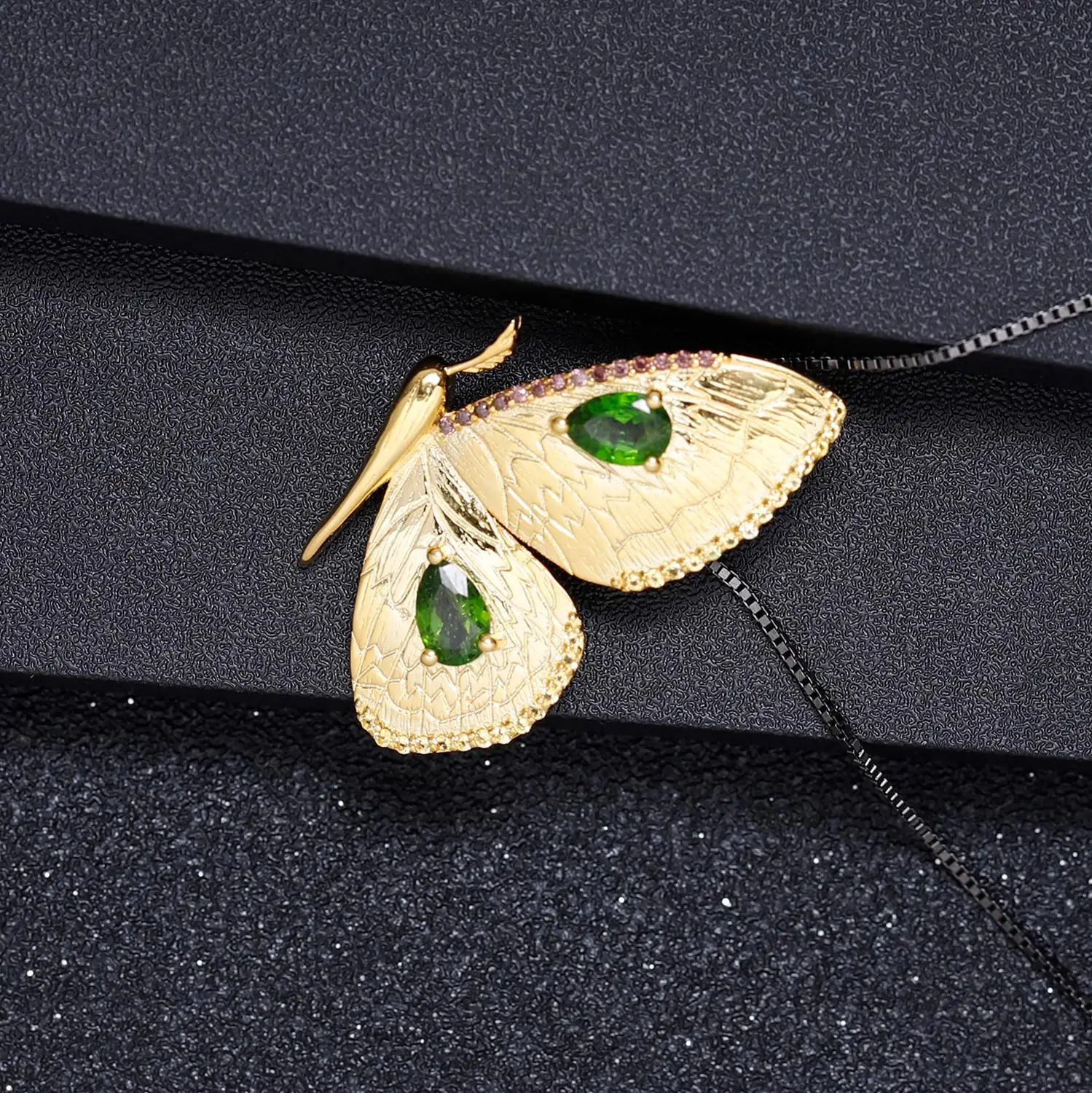 Женская Золотая брошь бабочка из серебра 925 пробы|Украшения для волос броши и