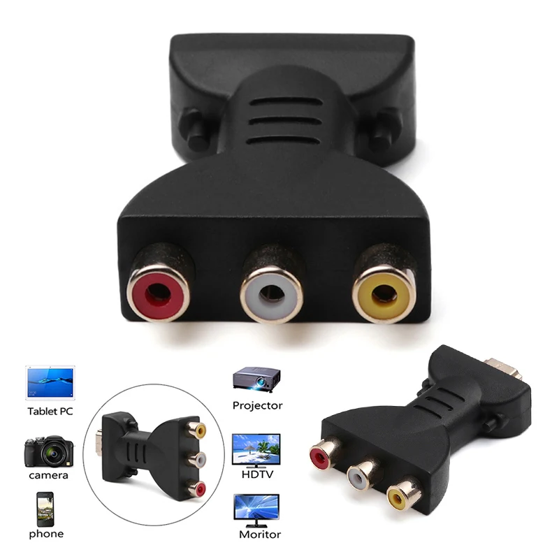 Leehur HDMI на 3 RCA AV конвертер 1080P выход сигнала Конвертор аудио адаптер для 720P 1080iP 1080P HDMI на av 3rca адаптер