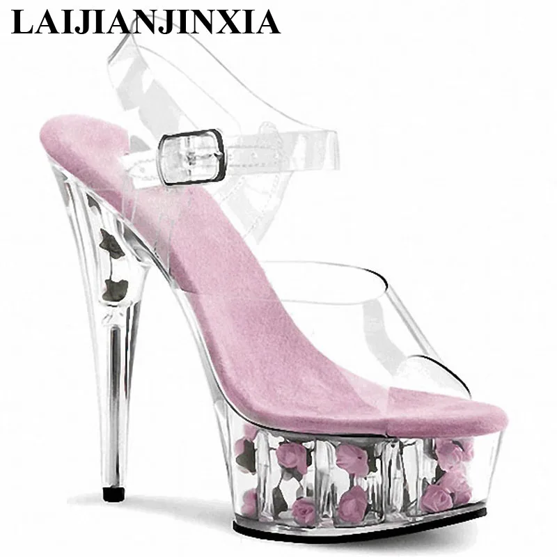 LAIJIANJINXIA New Hot-selling Sandals Pole Dancing Shoes 15cm High Heels Practice Performance Dance Shoes with Women's Shoes