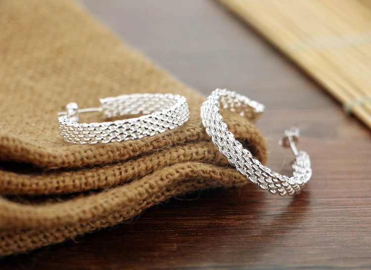 В богемном стиле Простые Модные женские ботильоны новые модные 925 серебро серьги