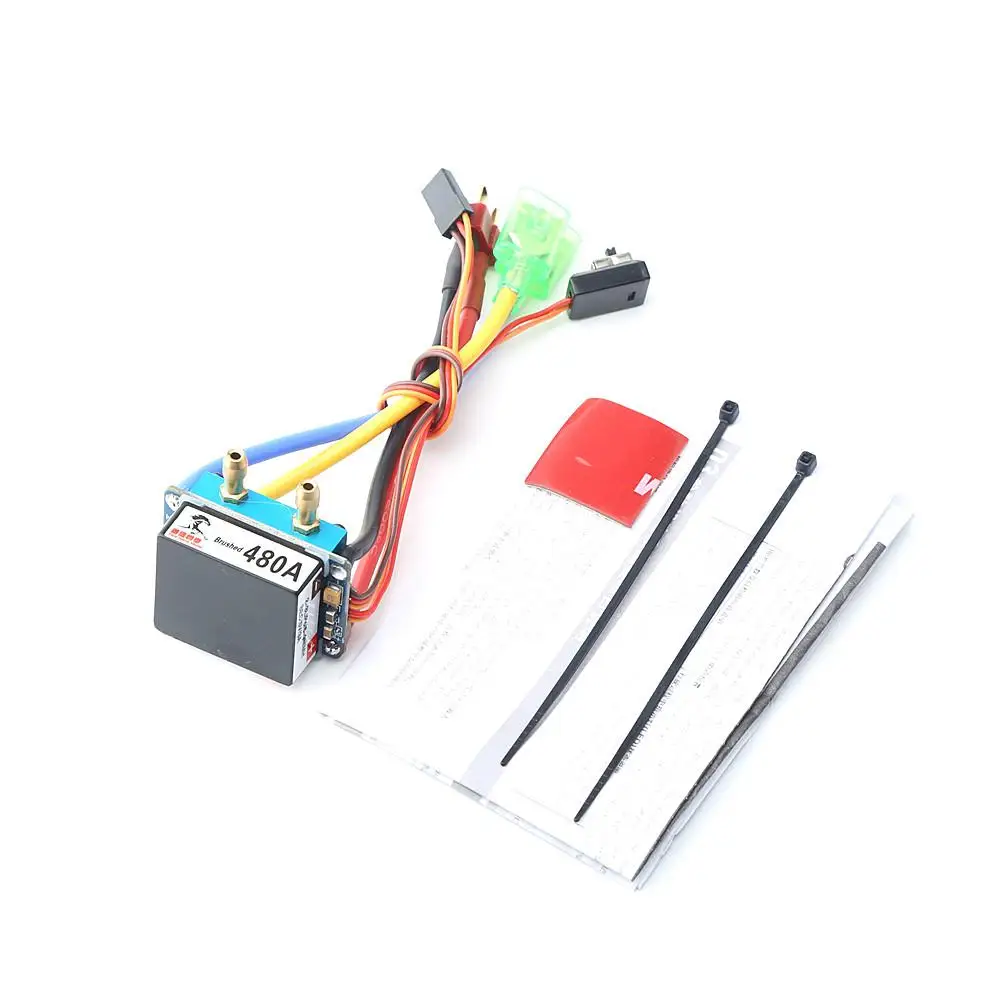 

480A Brushed ESC Dual-way Bidirectional ESC Water/Air-cooled Waterproof Speed Controller for RC Cars/Boats