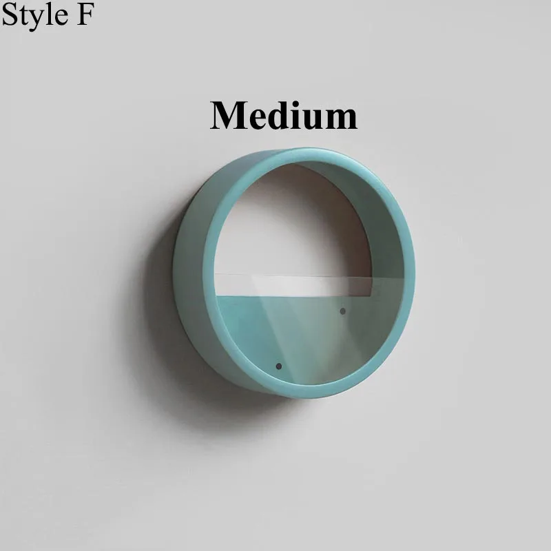 F (Medium Style) Простая круглая цветная настенная ваза, железная суккулентная растительная стеклянная горшок для комнатных цветов, креативный домашний декор, офисное настенное украшение бонсай - Цвет: F (Medium Style)