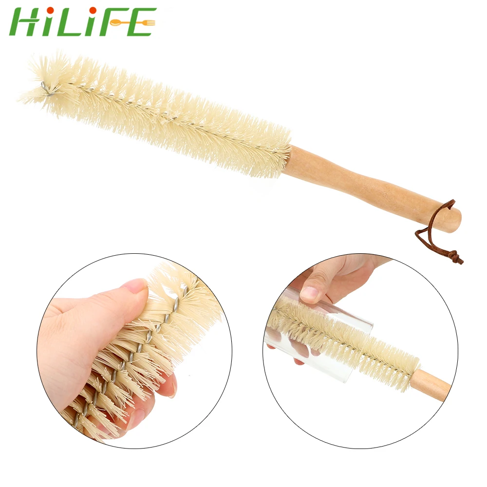 

HILIFE, портативные кухонные принадлежности, щетка для чистки из дерева, с длинной ручкой стаканов, щетка для стеклянных бутылок, бытовая щетка