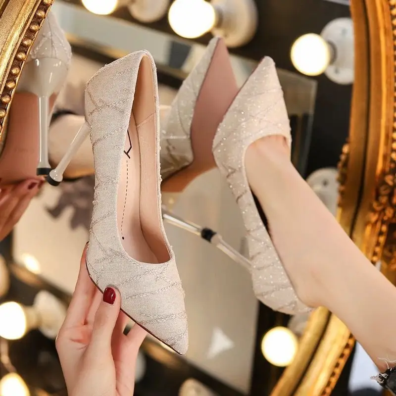 

2021 New Stiletto Heels Ladies Pointed Toe High Heels Temperament Shoes Women