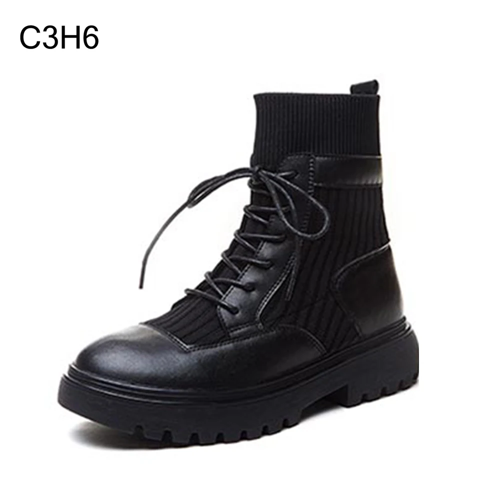 

Flying weaving Black martin Women shoes 2021 Autumn British Wind Genuine Leather Thick With Fur Ladies Short Boots Motorcycle