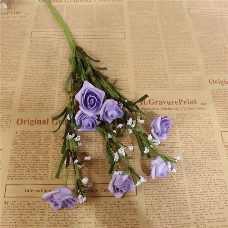 

1Pcs Artificial Flowers PE Roses Are Suitable For Wedding Parties And Valentine's Day Home DIY Decoration
