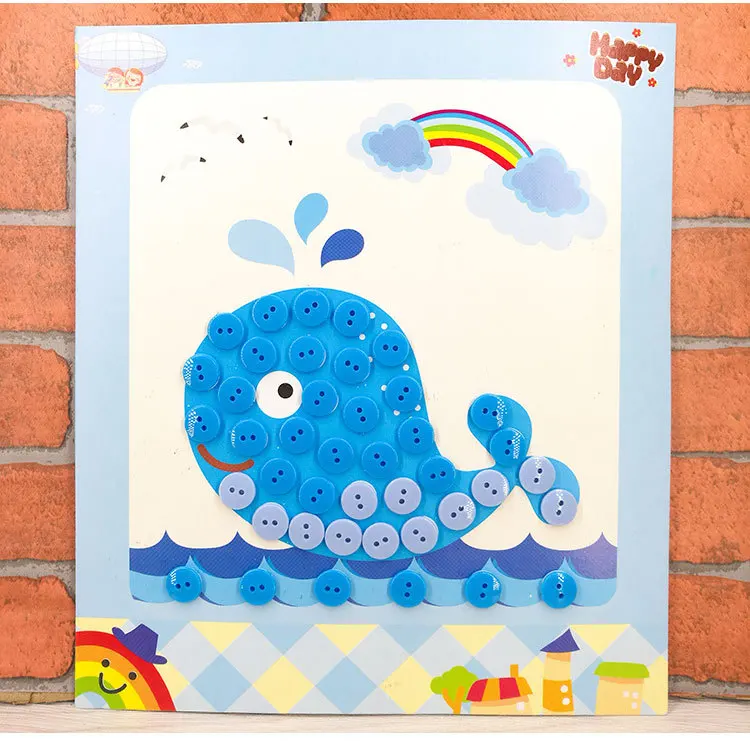 

36pcs children's Handmade button painting kindergarten handmade creative DIY toys