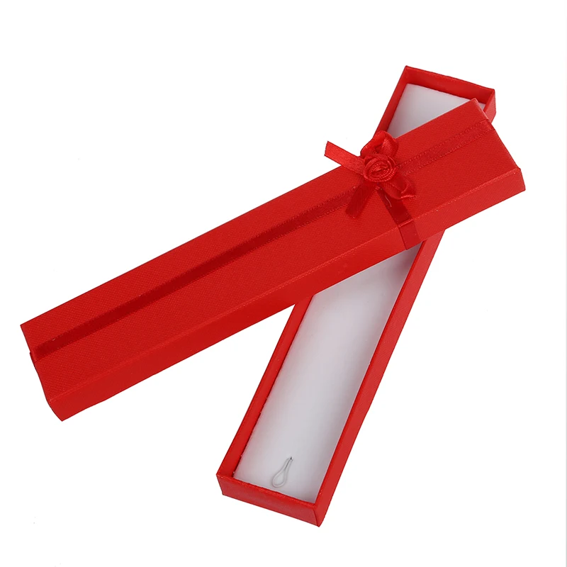 

12 x Red Long Luxury Card Gift Boxes Watch Display Box For Pendant