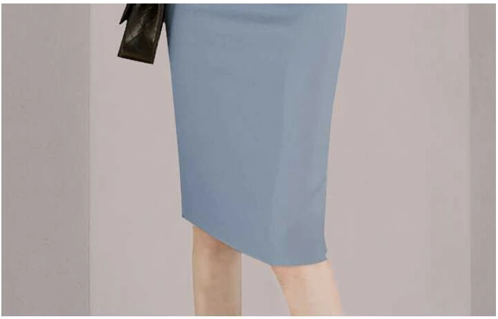 Женское офисное платье SMTHMA Элегантное повседневное с V-образным вырезом и