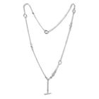 Длинное ожерелье кулон из натуральной 925 стерлингового серебра узлом в форме сердца с центральным ремешком в виде буквы т ожерелья для женщин в стиле collares de moda naszyjnik колье