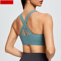 new fabric nylon breathable women yoga tops sports bra solid color and sexy sports wear outdoor exercise clothes running bras