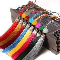 1 2pcs colorful cotton silk tassel beads metal cap charm pendant satin tassels for diy craft key chain curtain garment accessory