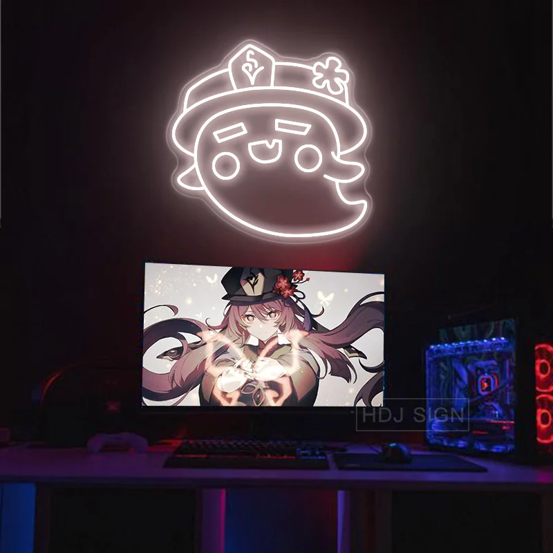 Hutao пользовательский неоновый знак Аниме игра светодиодный светильник настенный