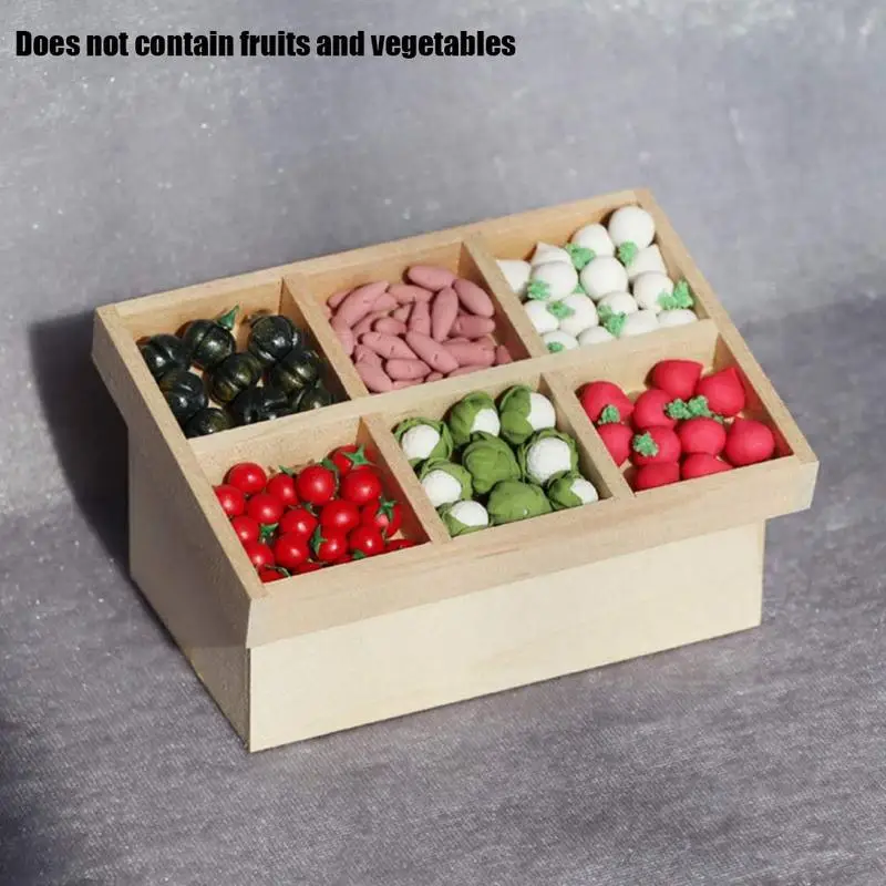 

1:12 Wooden Dollhouse Fruit Vegetable Rack Miniatures Furniture Model Toys Handmade Fruit Rack Stall Doll House Accessories