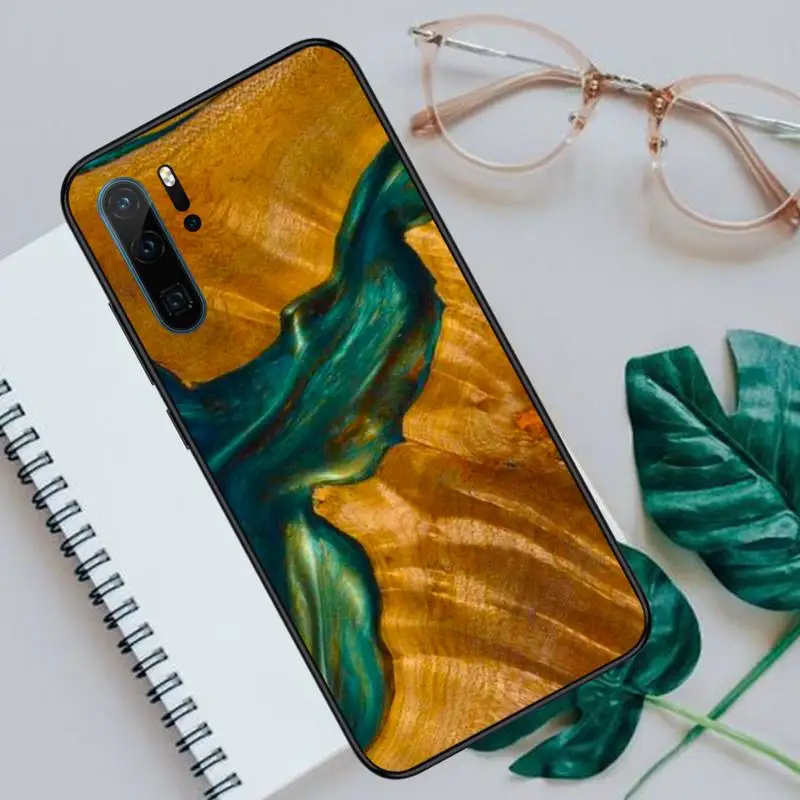 

Wood Resin art design pattern Phone Cases For Huawei honor Mate P 10 20 30 40 Pro 10i 9 10 20 8 x Lite Luxury brand shell