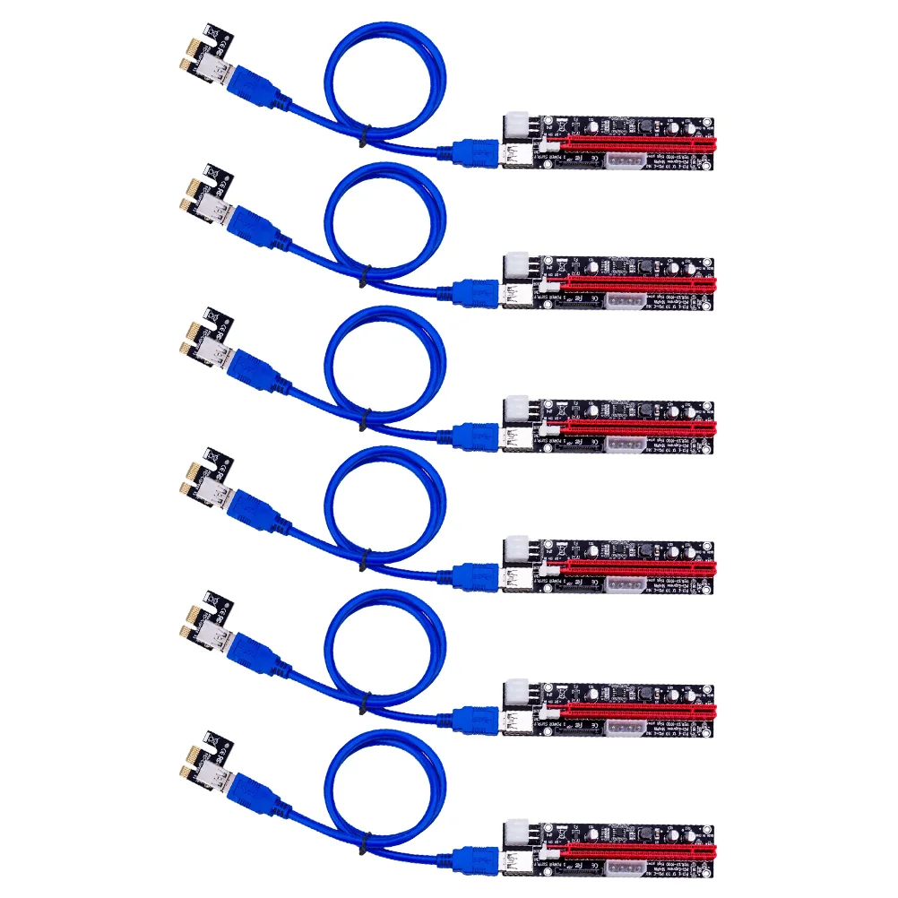 

6 шт. Экстендер для майнинга 1x до 16x PCI-E адаптер запасная часть для компьютера
