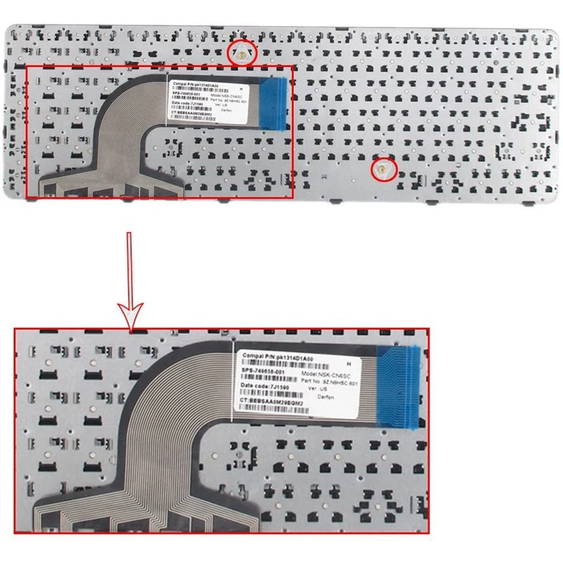 

Laptop Notebook Replacement Keyboard for Dell Inspiron 15 3000 3541 3542 5000 5542 5547 and 17 5000 Series US Layout
