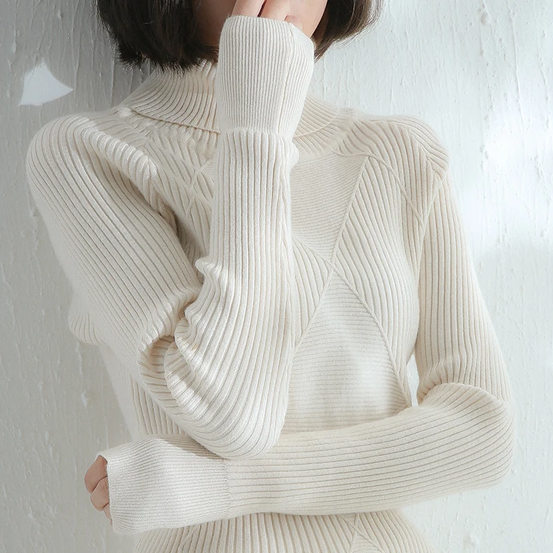 2020 Новинка Весна водолазка витой свитер женский кашемировый толстый свободный