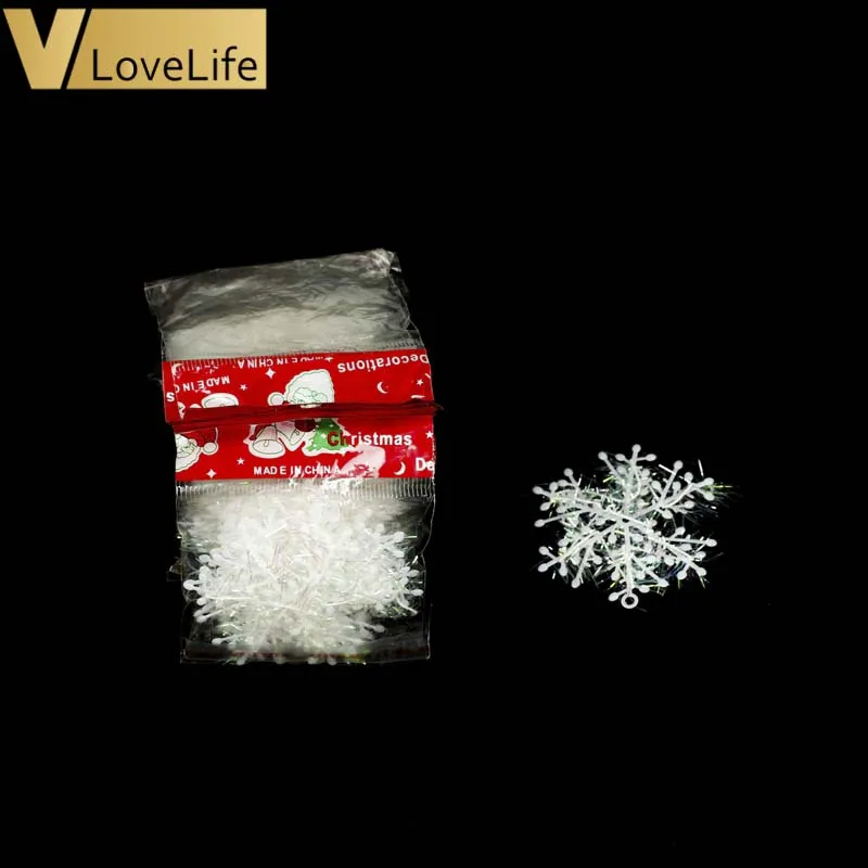 30 шт./лот 11 см Рождественское украшение белые снежинки пластиковые