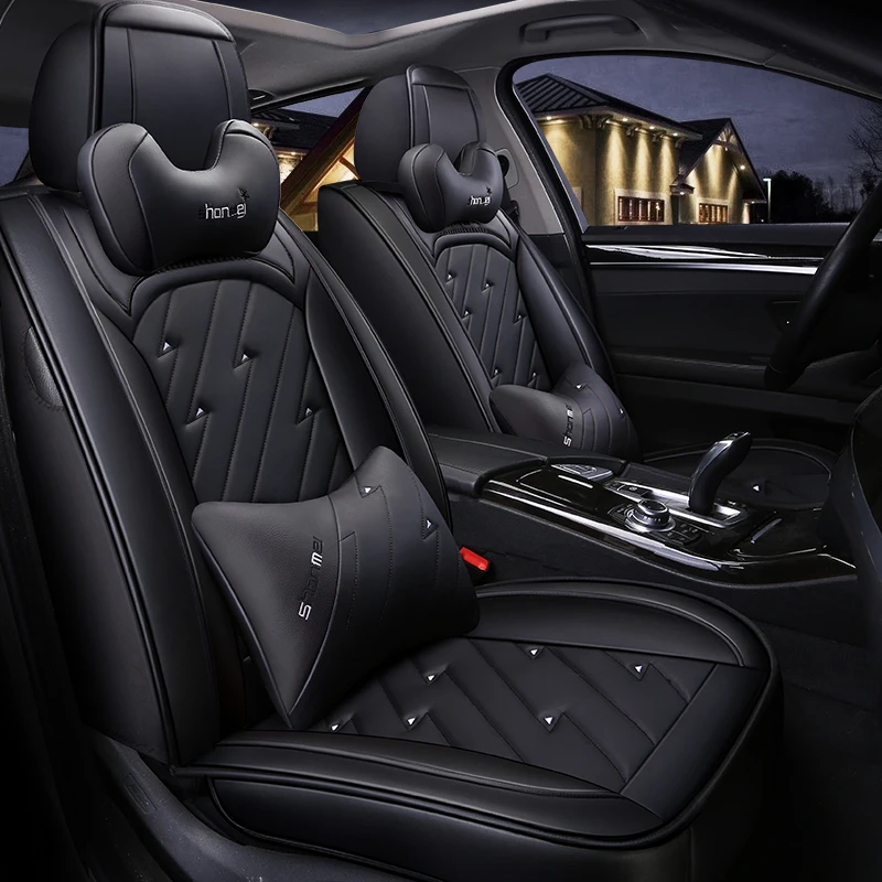 Full Coverage Eco-leather auto seats covers PU Leather Car Seat Covers for geely atlas boyue emgrand x7 geeli ec7 | Автомобили и