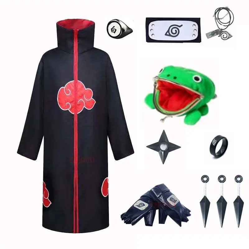 Плащ Акацуки для взрослых и детей костюмы косплея костюм Хэллоуина|Костюмы